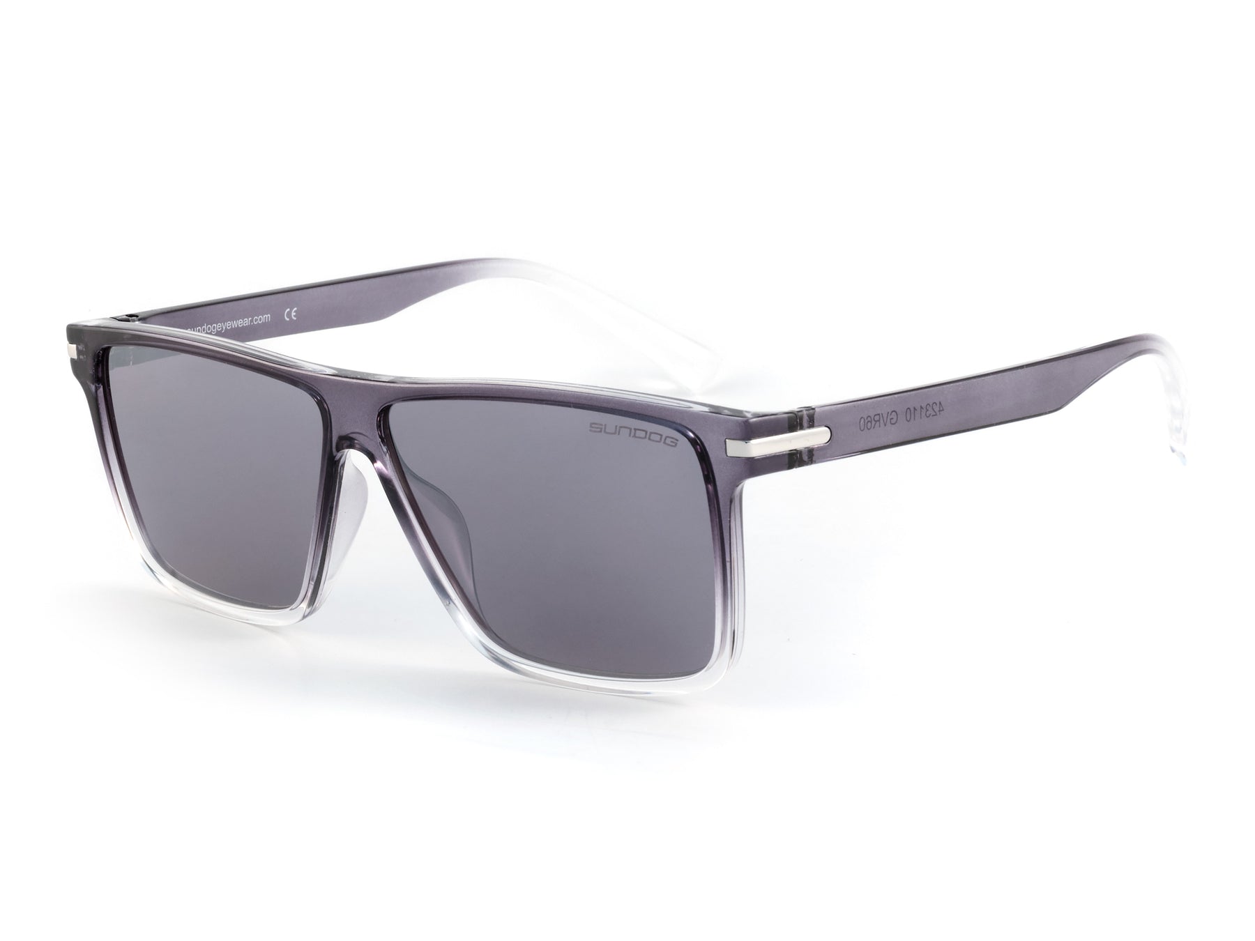 Sundog Gvr60 Sunglasses - Crystal Grey - Clear Fade / Smoke - Lt. Silver Mirror